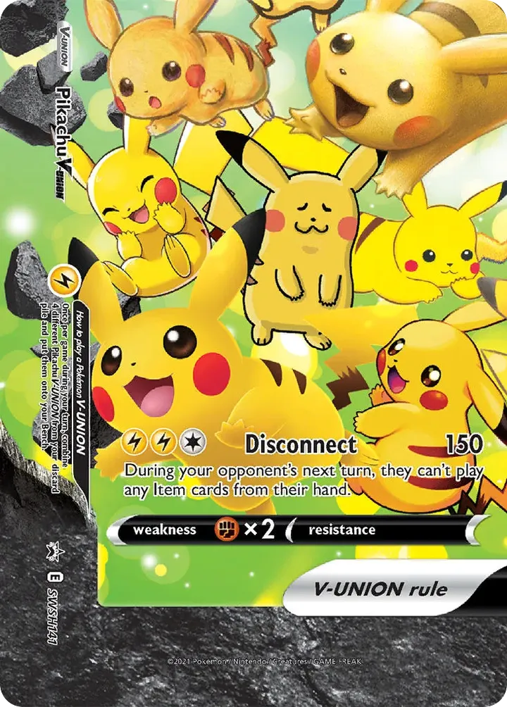 SWSH Black Star Promos 영어판 Pikachu V-UNION SWSH141 카드 앞면