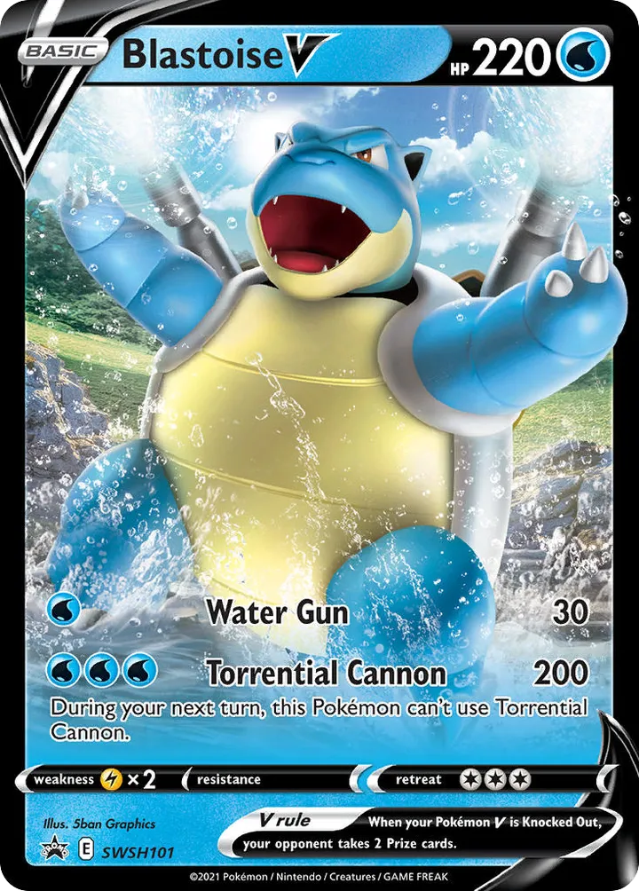 SWSH Black Star Promos 영어판 Blastoise V SWSH101 카드 앞면