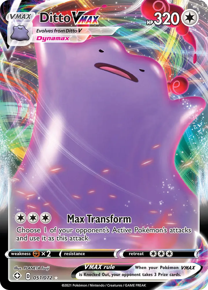 Shining Fates 영어판 Ditto VMAX 51 카드 앞면