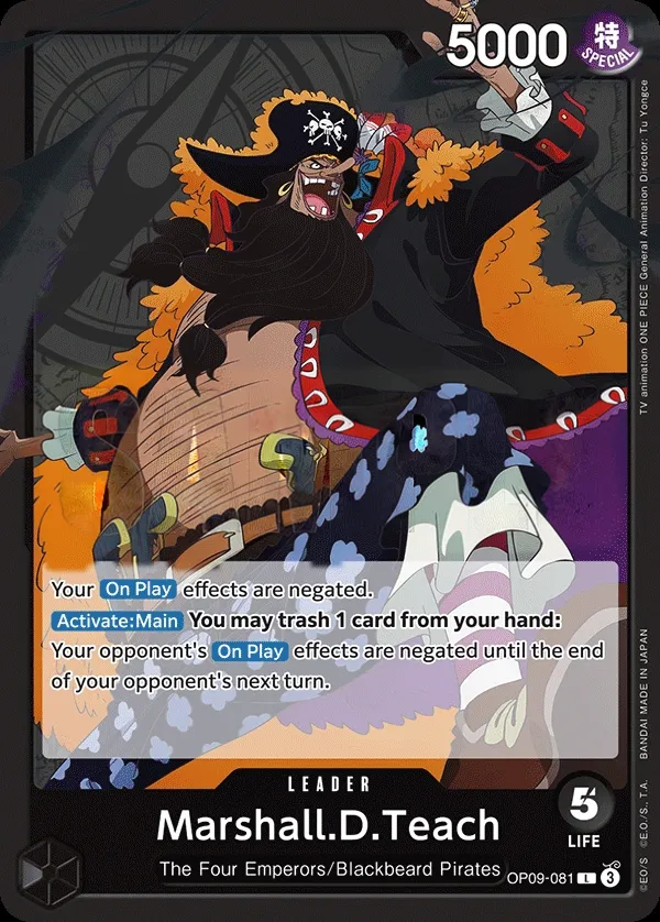 Emperors in the New World 英語版 Marshall.D.Teach OP09-081 カード表面
