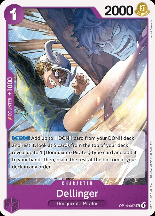 The Azure Sea's Seven 英語版 Dellinger OP14-067 カード表面