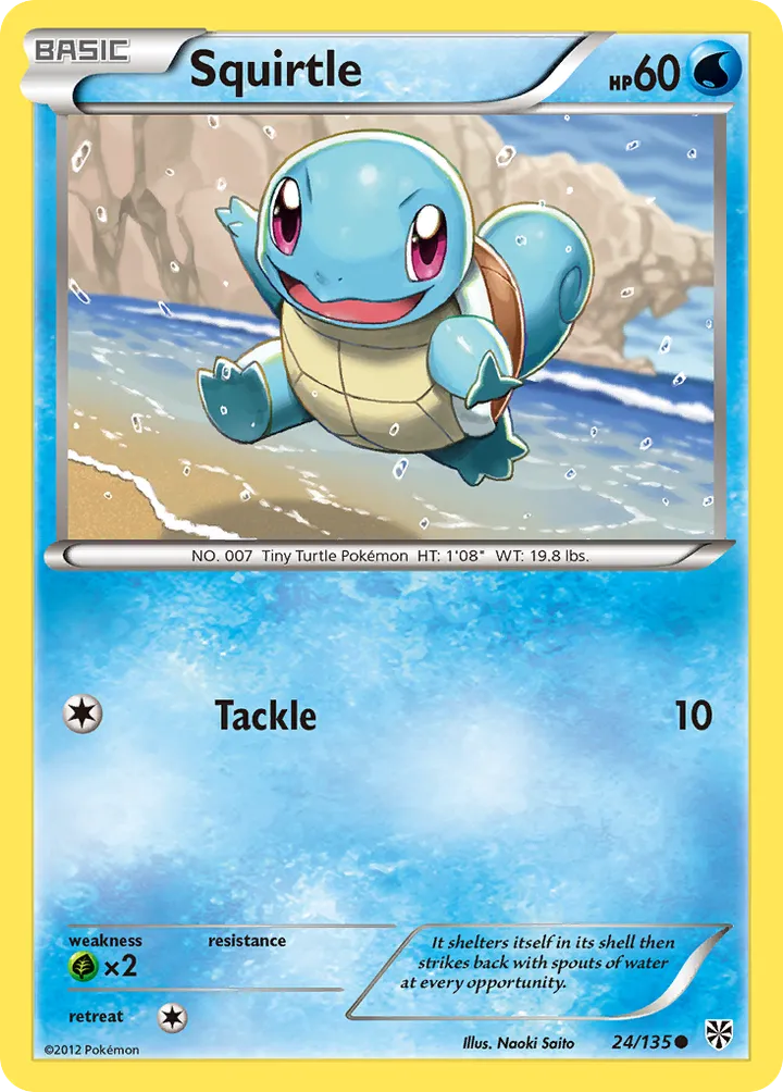 Black & White—Plasma Storm 영어판 Squirtle 24 카드 앞면