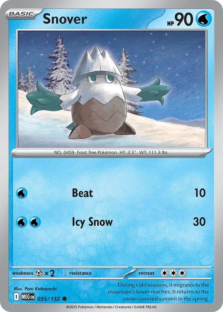 Mega Evolution 英語版 Snover 35 カード表面