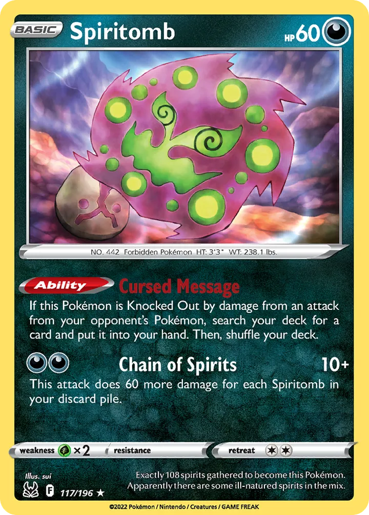 Sword & Shield—Lost Origin 영어판 Spiritomb 117 카드 앞면