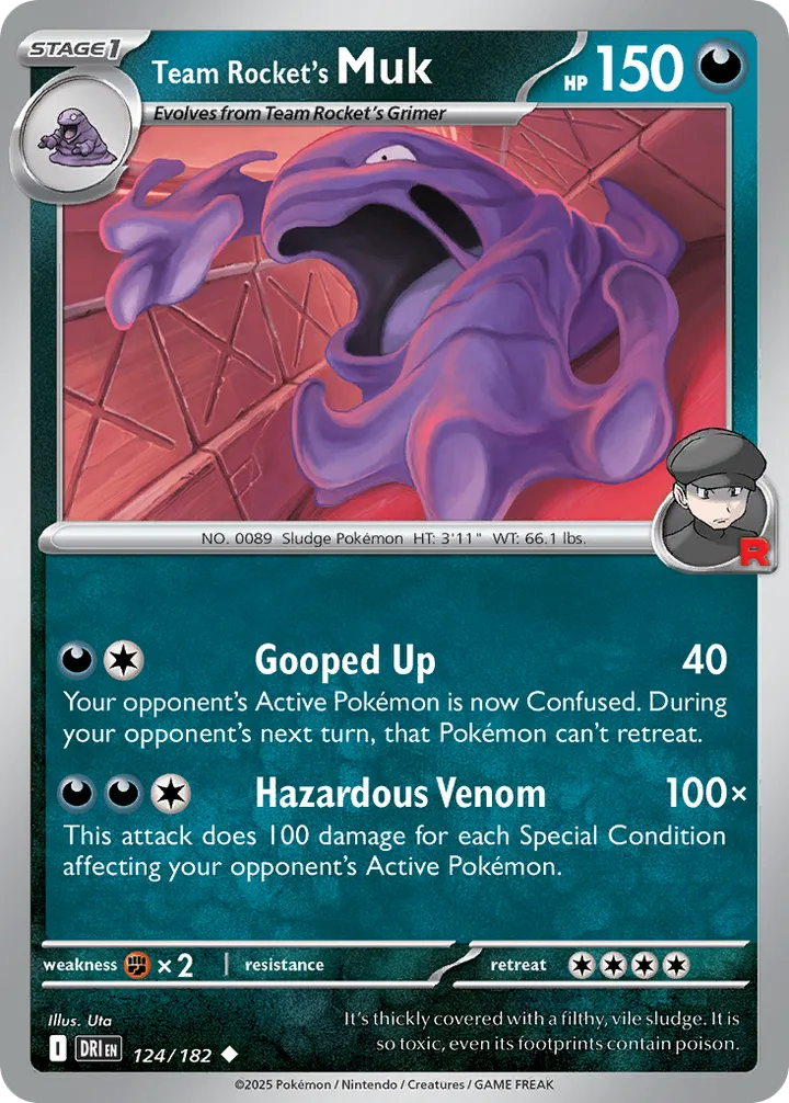 Scarlet & Violet—Destined Rivals 英語版 Team Rocket's Muk 124 カード表面