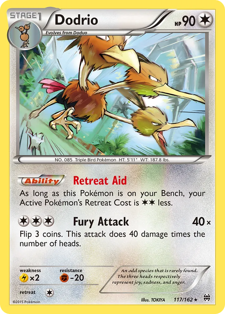 XY—BREAKthrough 英語版 Dodrio 117 カード表面