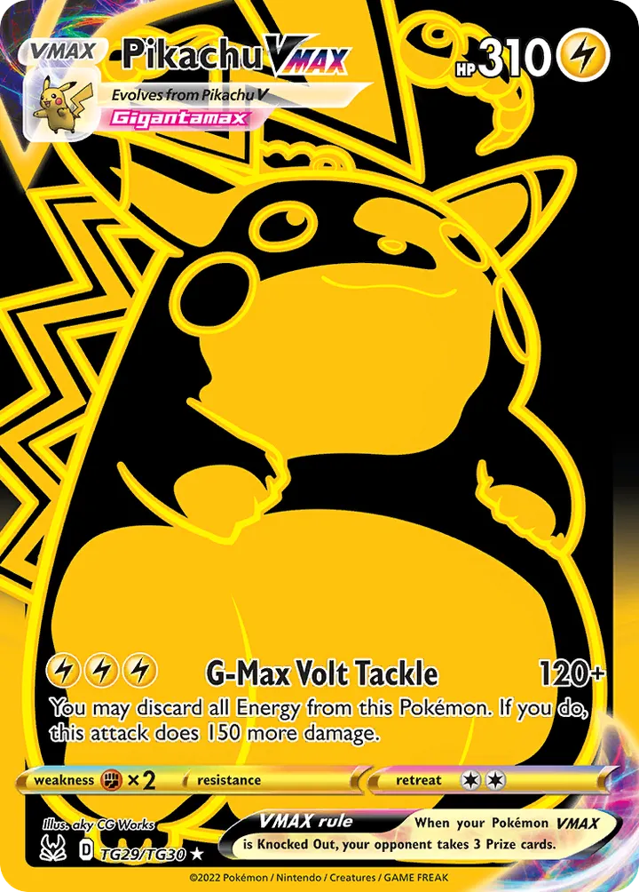 Sword & Shield—Lost Origin 英語版 Pikachu VMAX TG29 カード表面