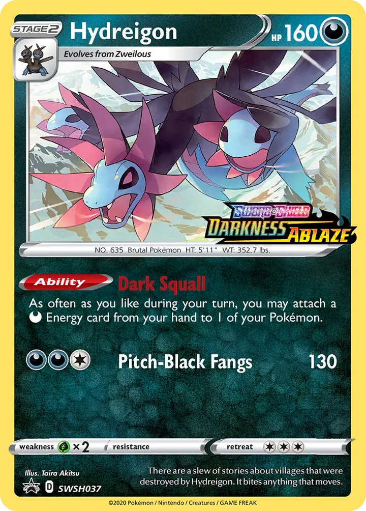 SWSH Black Star Promos 영어판 Hydreigon SWSH037 카드 앞면