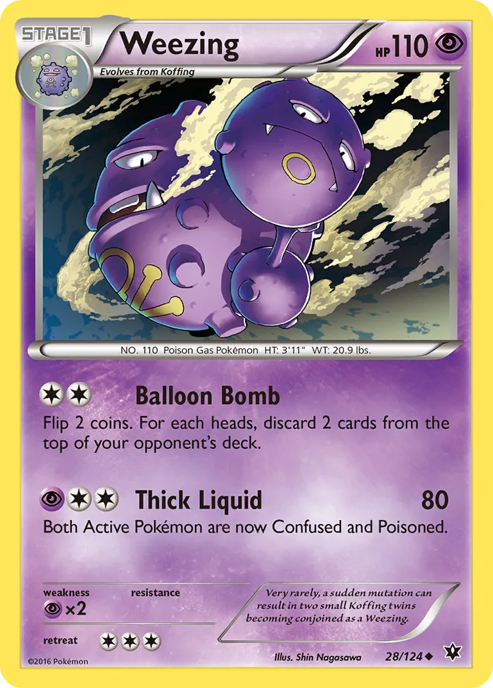 XY—Fates Collide 英語版 Weezing 28 カード表面