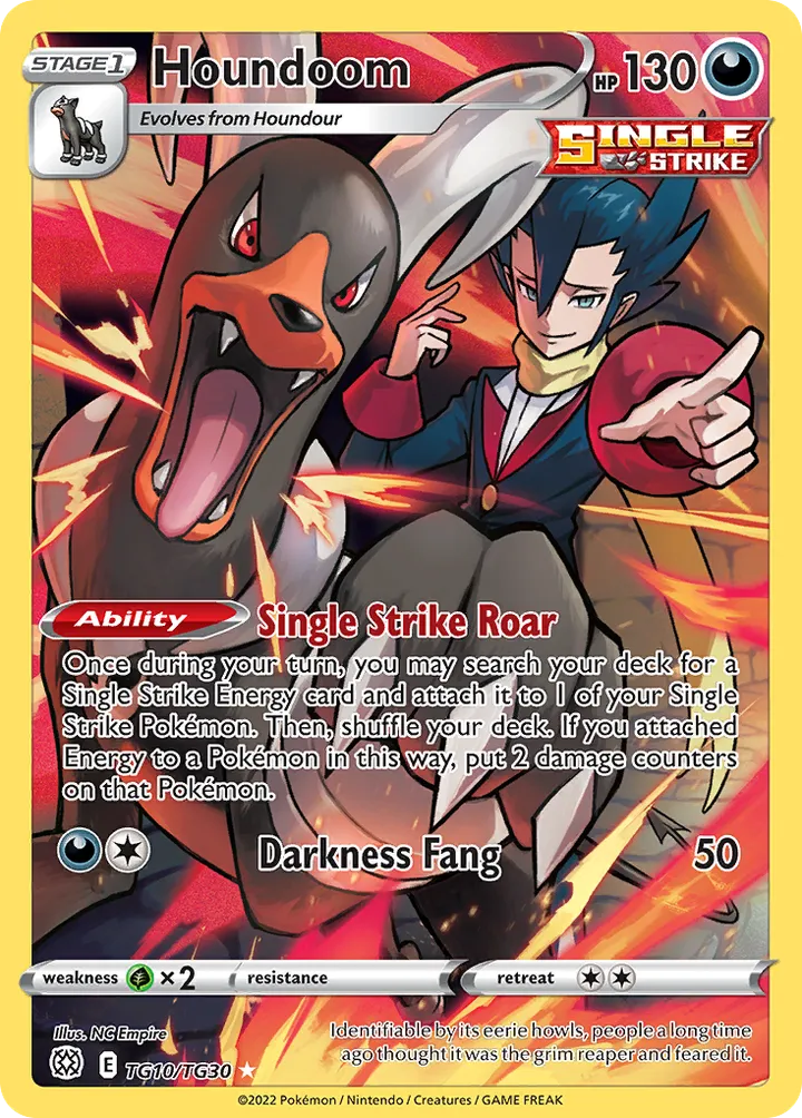 Sword & Shield—Brilliant Stars 英語版 Houndoom TG10 カード表面