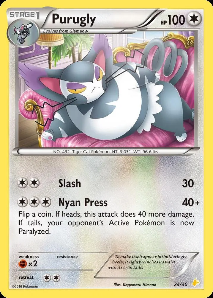XY Trainer Kit: Pikachu Libre & Suicune 英語版 Purugly 24 カード表面