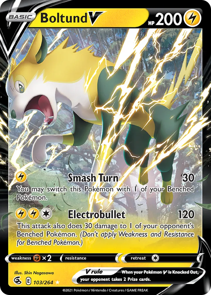 Sword & Shield—Fusion Strike 영어판 Boltund V 103 카드 앞면