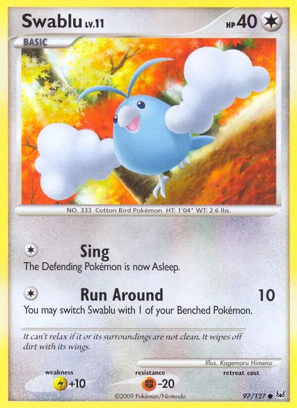 Platinum 영어판 Swablu 97 카드 앞면