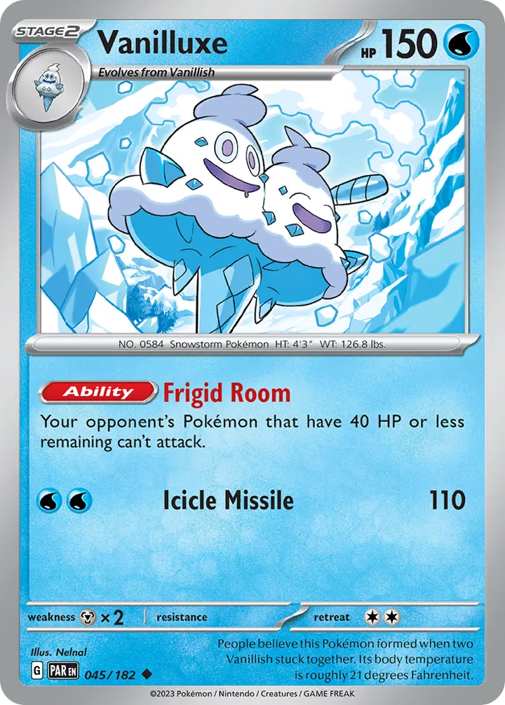 Scarlet & Violet—Paradox Rift 영어판 Vanilluxe 45 카드 앞면