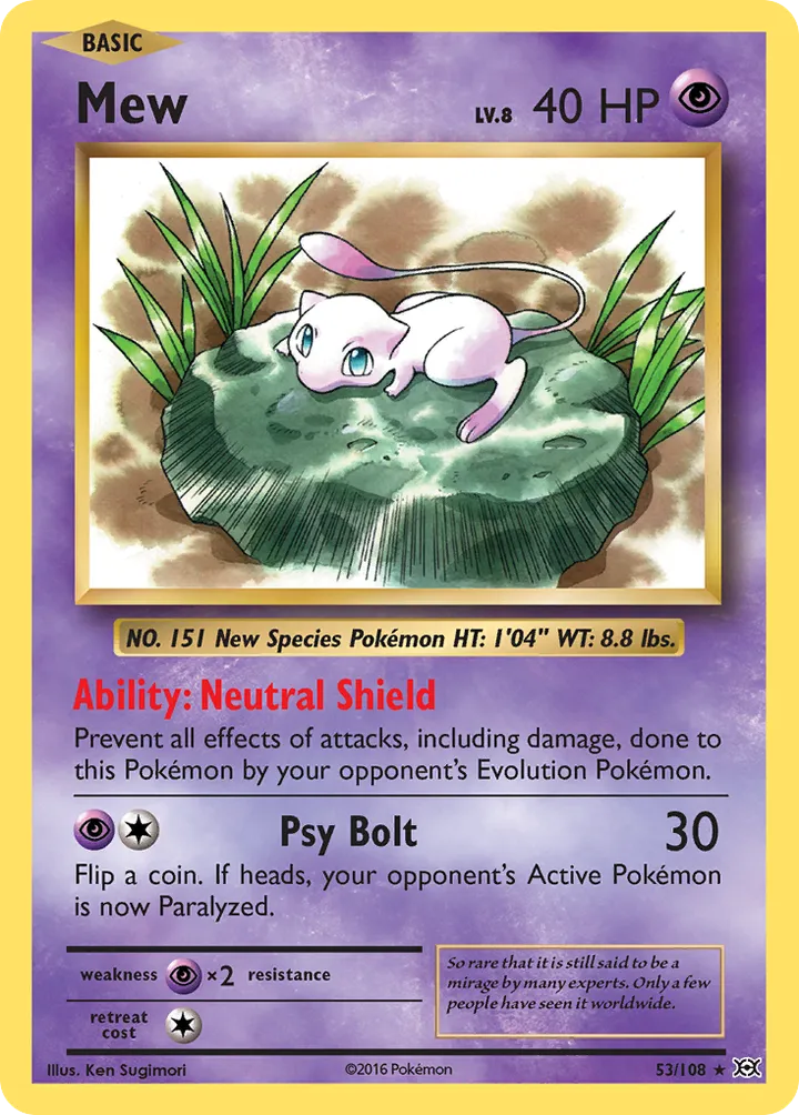 XY—Evolutions 英語版 Mew 53 カード表面