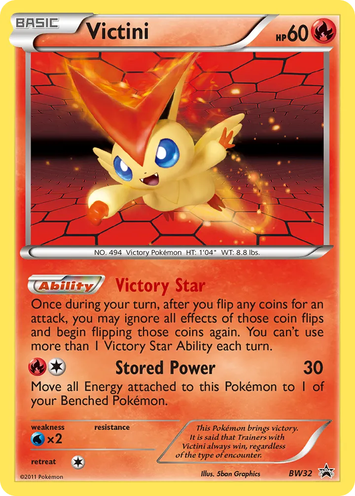 BW Black Star Promos 영어판 Victini BW32 카드 앞면