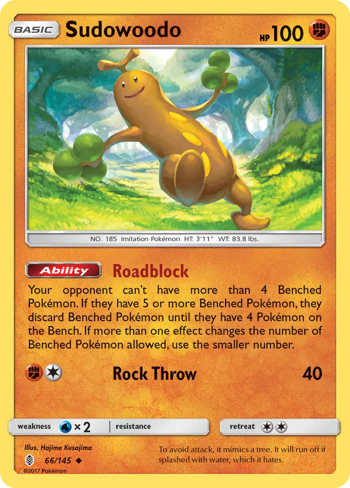 Sun & Moon—Guardians Rising 英語版 Sudowoodo 66 カード表面