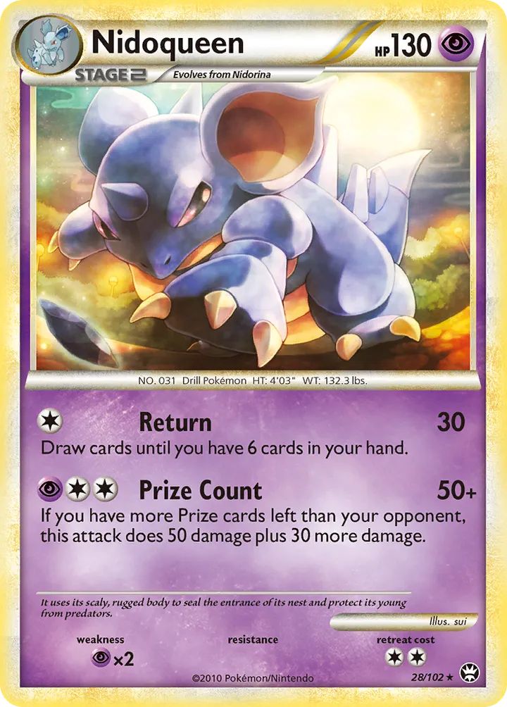 HS—Triumphant 영어판 Nidoqueen 28 카드 앞면