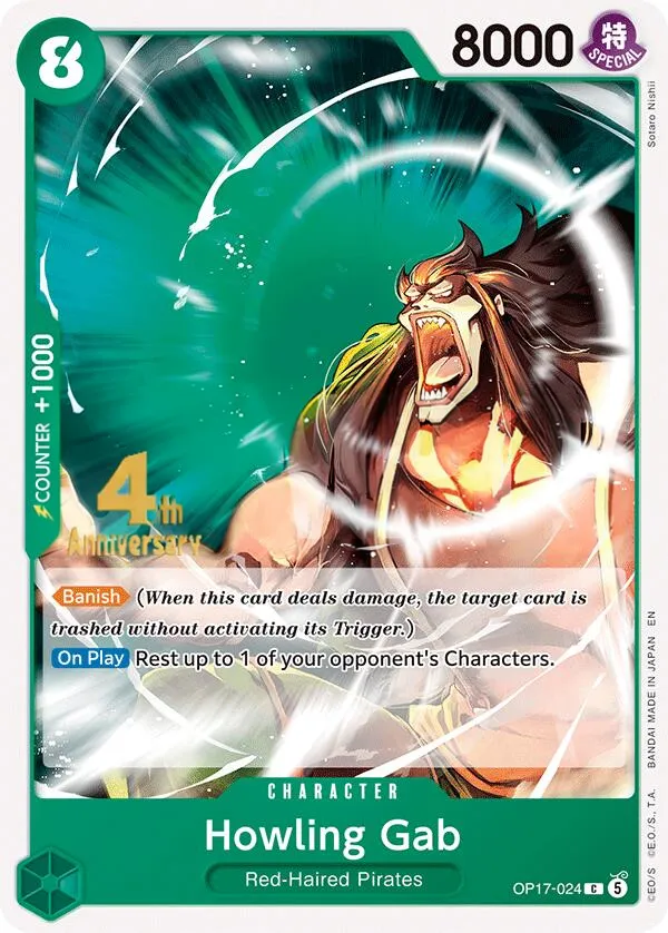 The World's Strongest Warriors 英語版 Howling Gab OP17-024 · 記念大会 カード表面