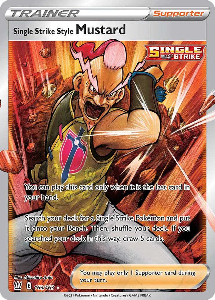 Sword & Shield—Battle Styles 英語版 Single Strike Style Mustard 163 カード表面