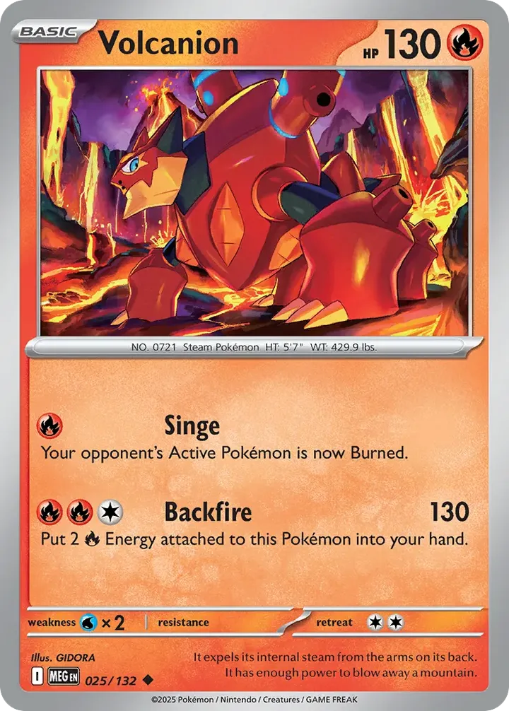Mega Evolution 英語版 Volcanion 25 カード表面