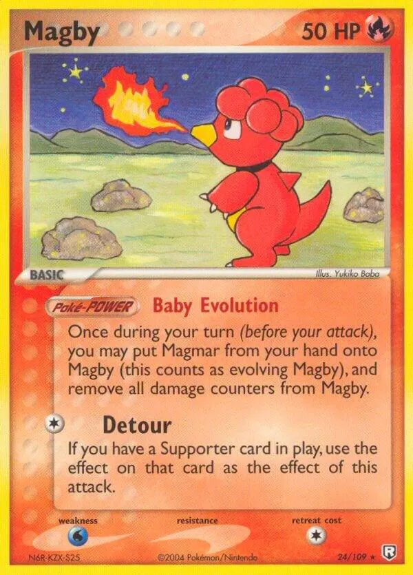 EX Team Rocket Returns 영어판 Magby 24 카드 앞면