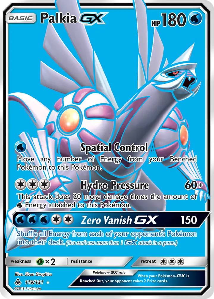 Sun & Moon—Forbidden Light 영어판 Palkia-GX 119 카드 앞면