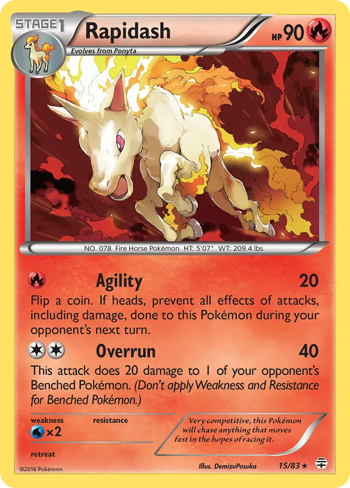 Generations 英語版 Rapidash 15 カード表面
