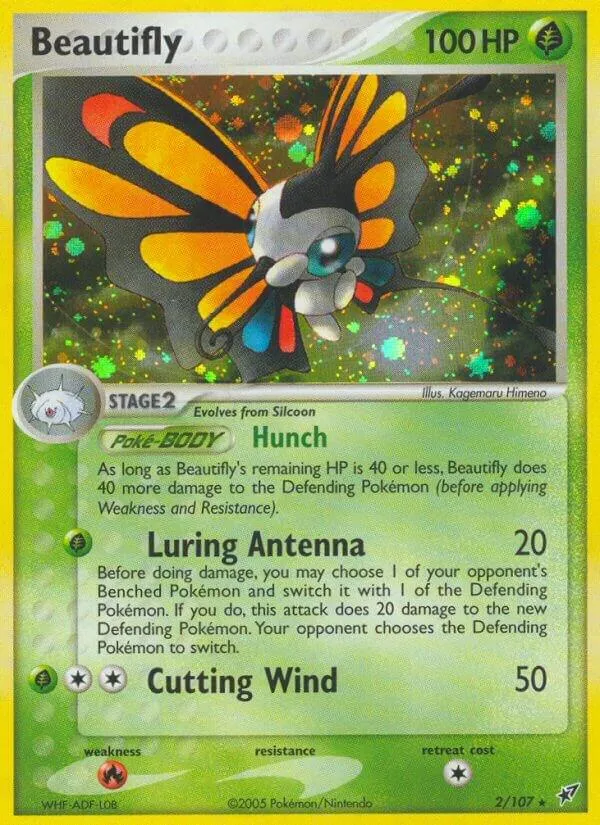 EX Deoxys 영어판 Beautifly 2 카드 앞면