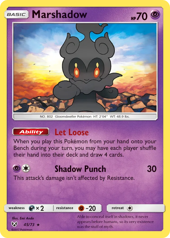 Shining Legends 英語版 Marshadow 45 カード表面
