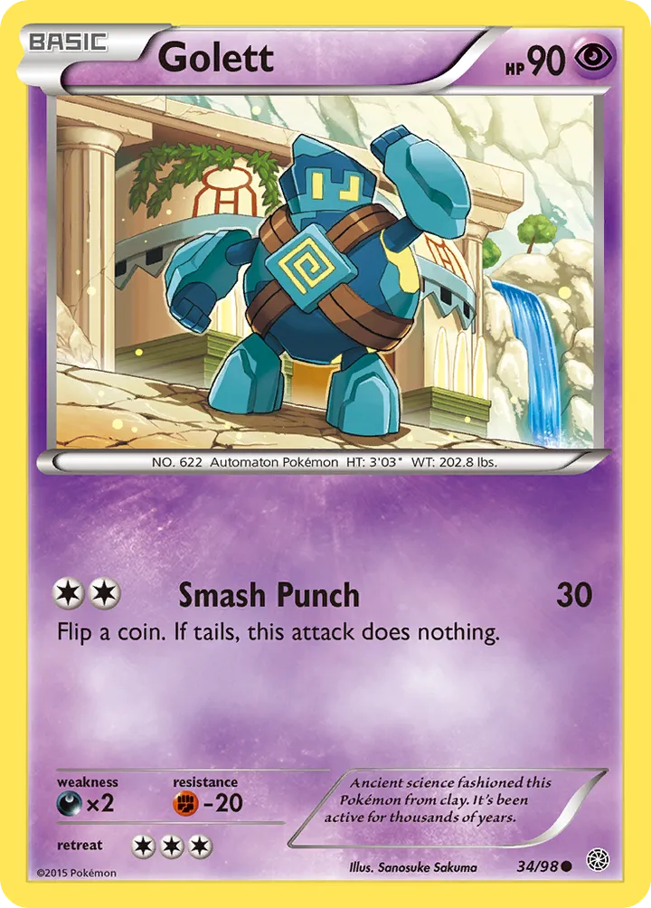 XY—Ancient Origins 영어판 Golett 34 카드 앞면
