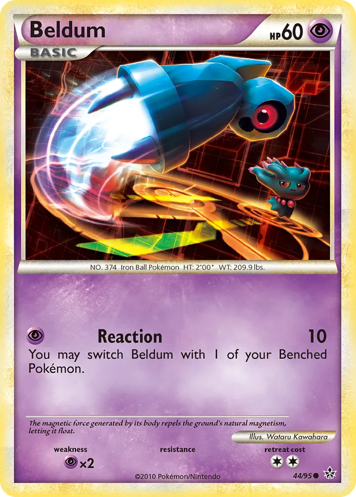 HS—Unleashed 영어판 Beldum 44 카드 앞면