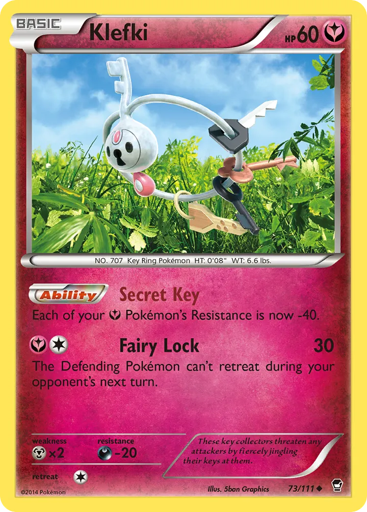 XY—Furious Fists 영어판 Klefki 73 카드 앞면