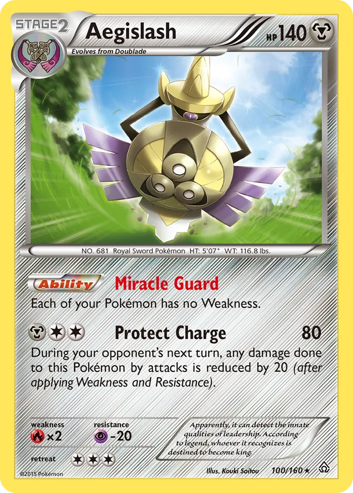 XY—Primal Clash 英語版 Aegislash 100 カード表面