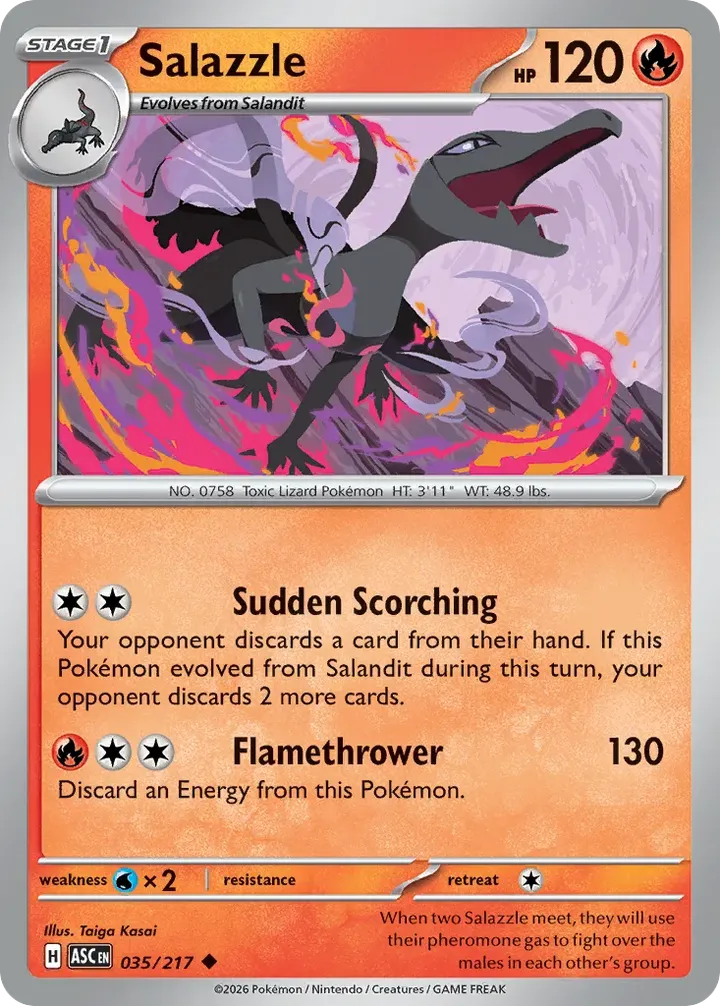 Mega Evolution—Ascended Heroes 영어판 Salazzle 35 카드 앞면