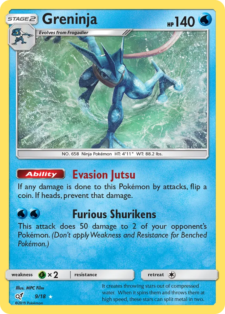 Detective Pikachu 영어판 Greninja 9 카드 앞면