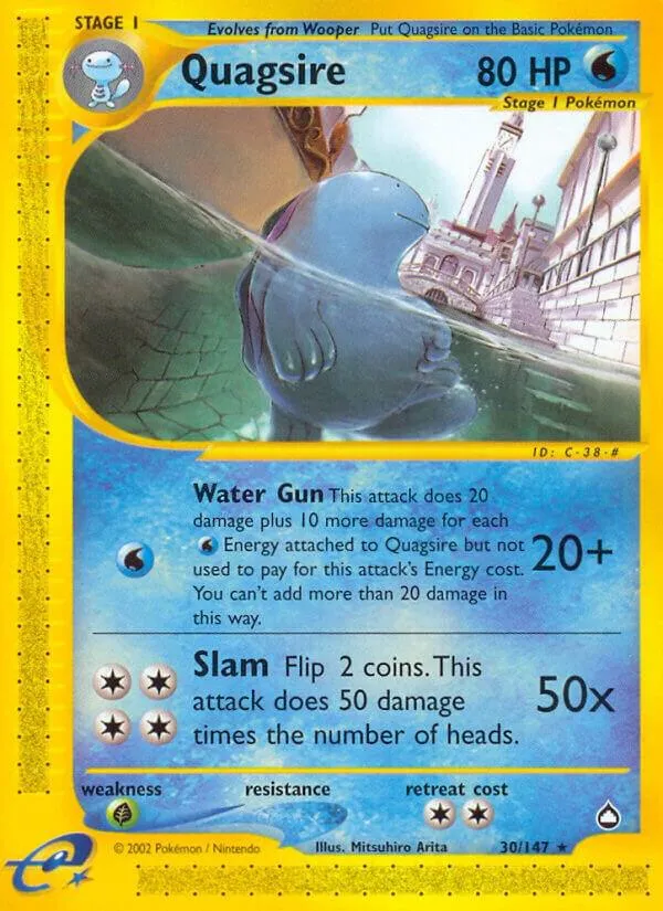 Aquapolis 英語版 Quagsire 30 カード表面