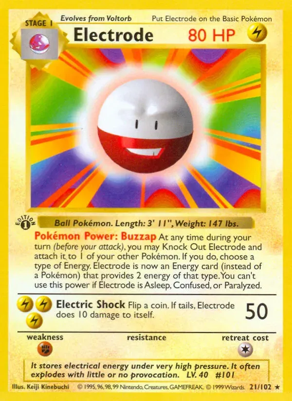 Base Set 영어판 Electrode 21 카드 앞면