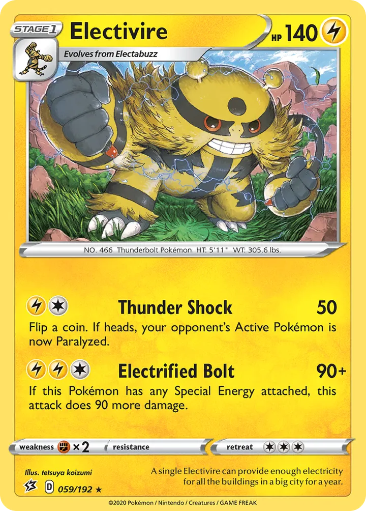 Sword & Shield—Rebel Clash 영어판 Electivire 59 카드 앞면