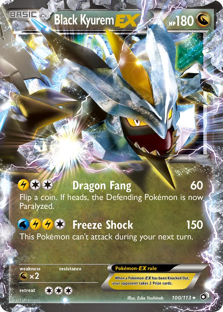 Black & White—Legendary Treasures 英語版 Black Kyurem-EX 100 カード表面