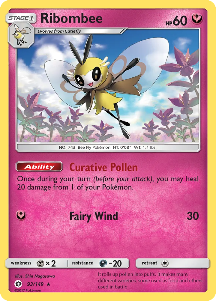 Sun & Moon 영어판 Ribombee 93 카드 앞면