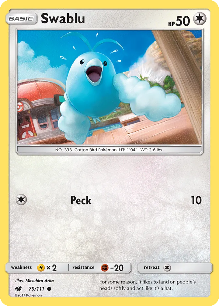 Sun & Moon—Crimson Invasion 英語版 Swablu 79 カード表面
