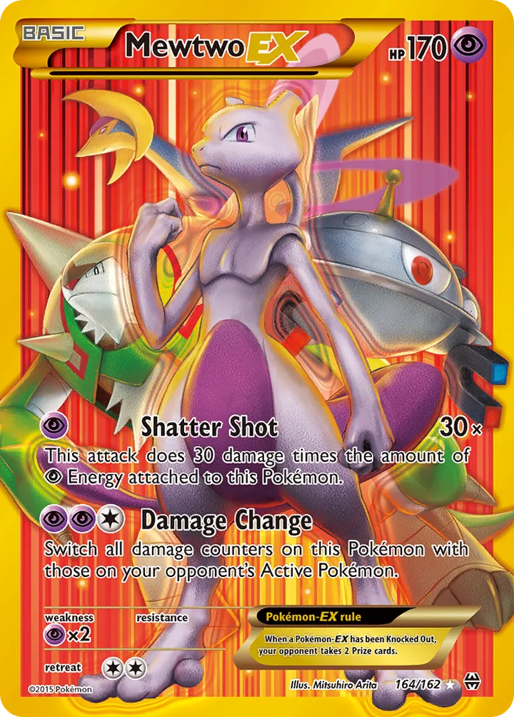 XY—BREAKthrough 英語版 Mewtwo-EX 164 カード表面