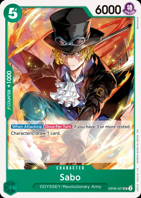 Emperors in the New World 英語版 Sabo OP09-027 · 再録 カード表面