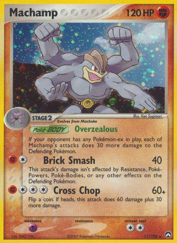 EX Power Keepers 영어판 Machamp 11 카드 앞면