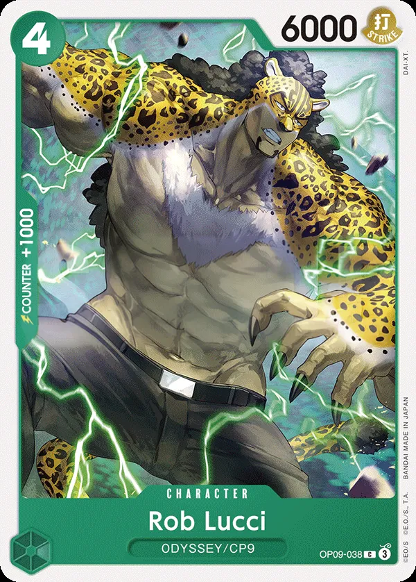 Emperors in the New World 英語版 Rob Lucci OP09-038 カード表面