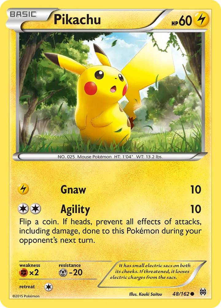 XY—BREAKthrough 영어판 Pikachu 48 카드 앞면