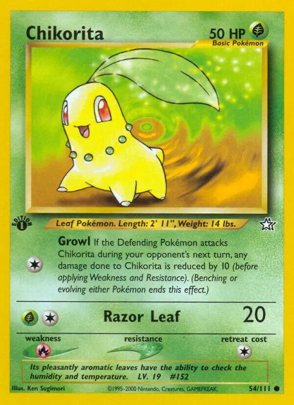 Neo Genesis 영어판 Chikorita 54 카드 앞면