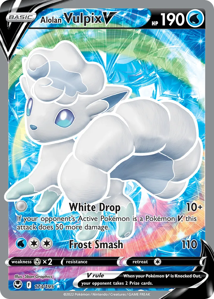 Sword & Shield—Silver Tempest 英語版 Alolan Vulpix V 173 カード表面