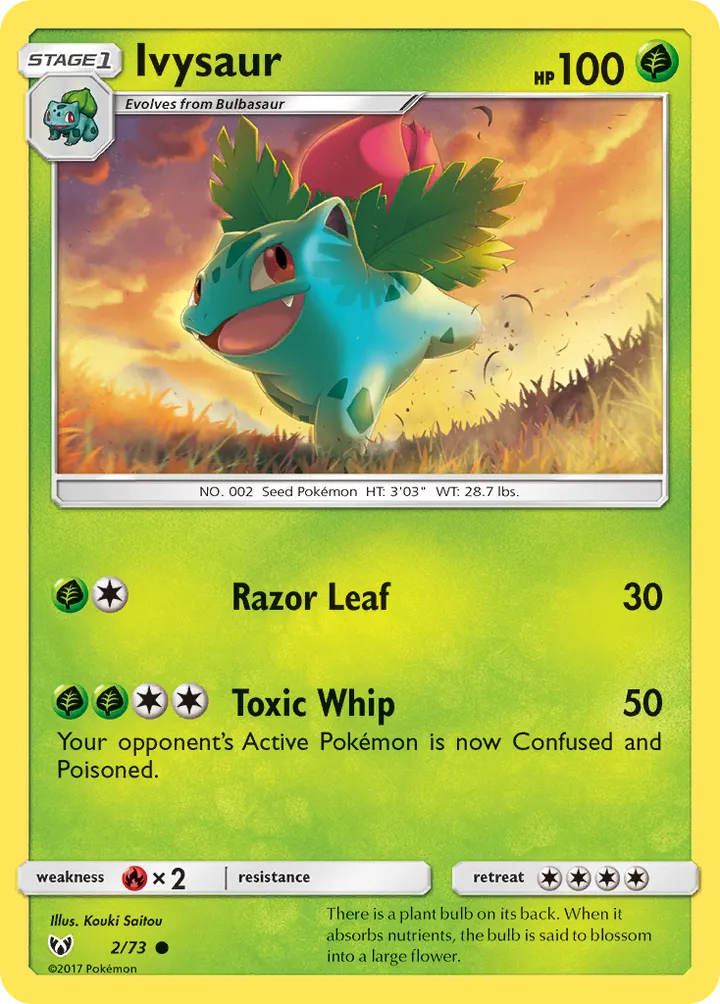 Shining Legends 영어판 Ivysaur 2 카드 앞면